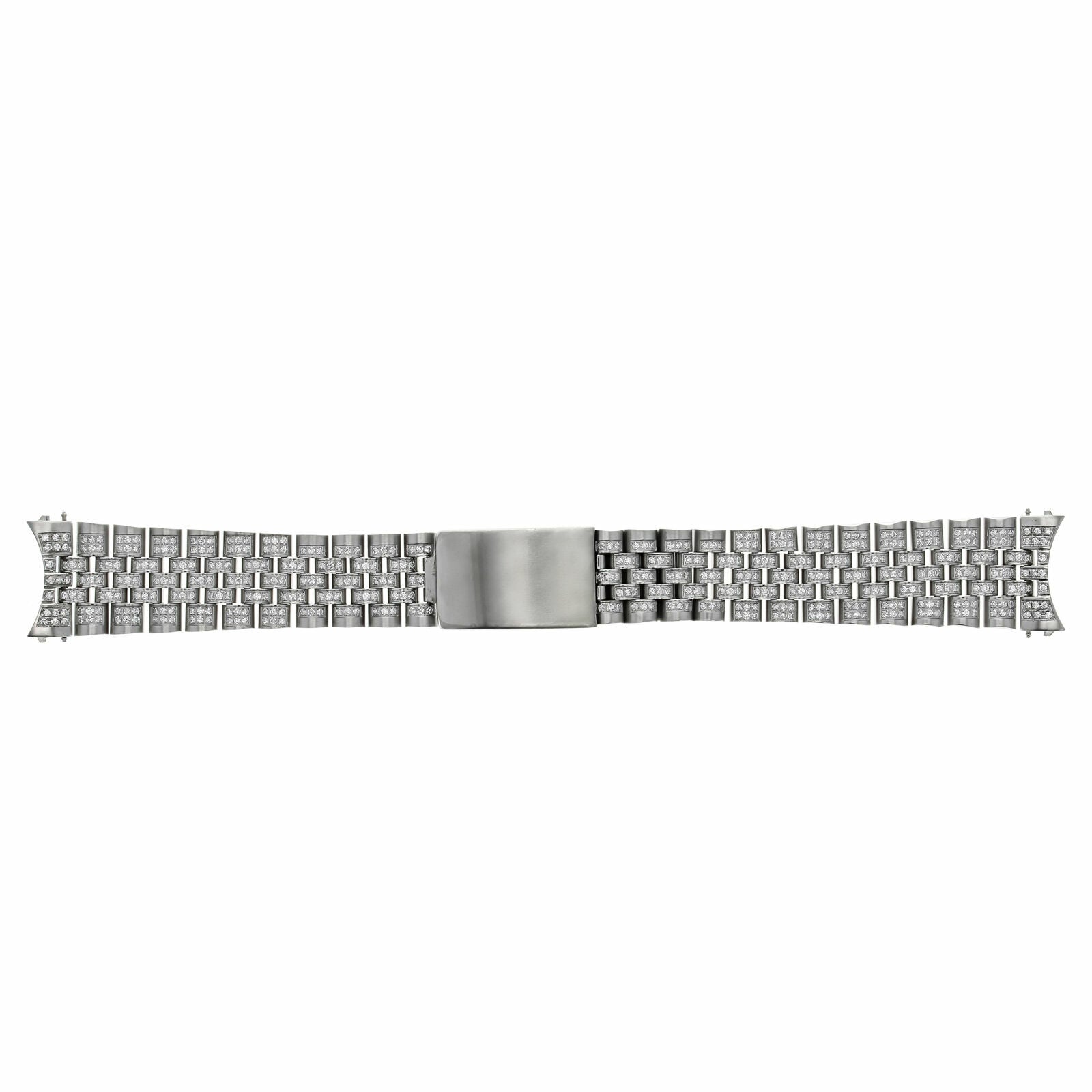 ALL DIAMOND STAINLESS STEEL JUBILEE WATCH BAND FOR ROLEX 36MM DATEJUST 4.65CT