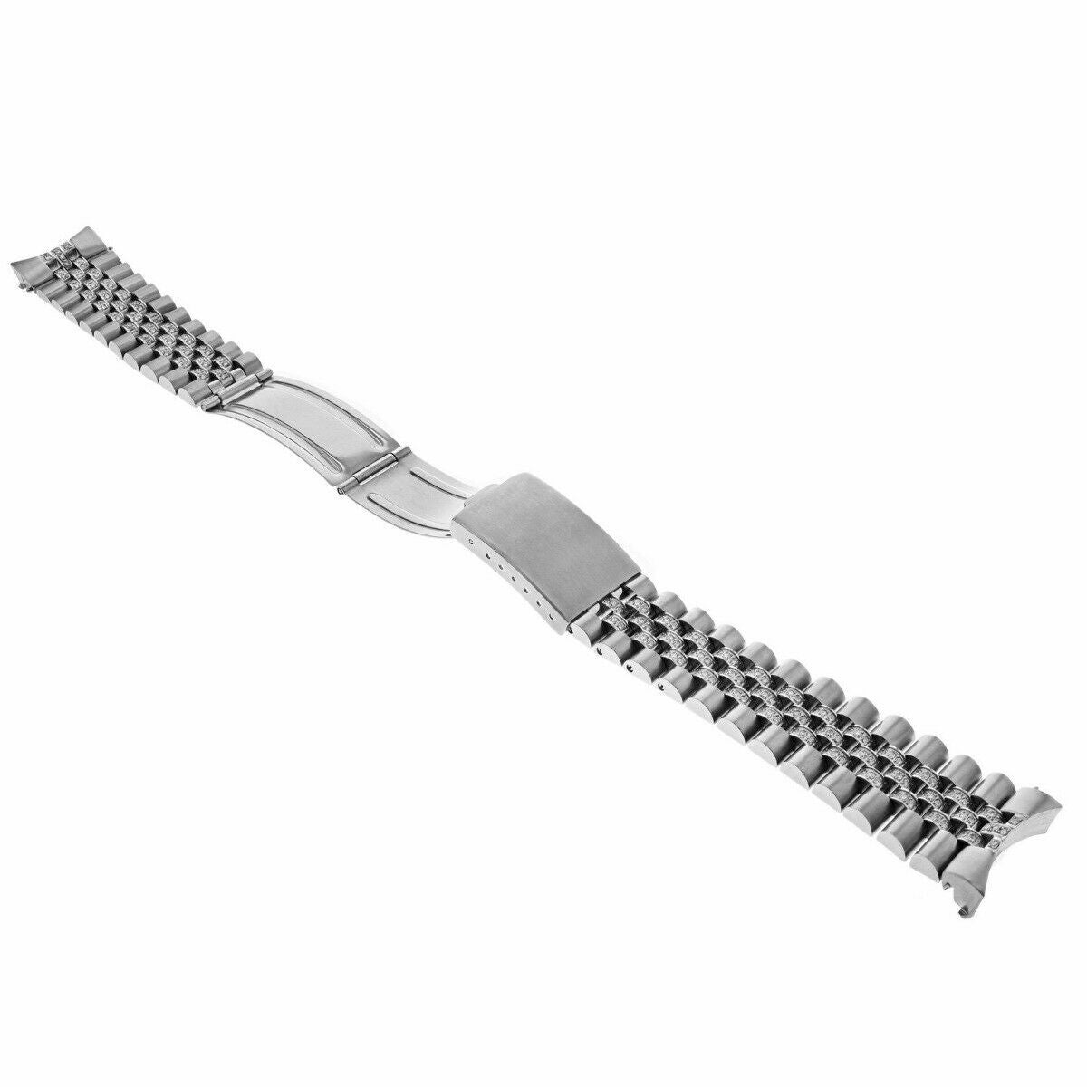STAINLESS STEEL DIAMOND CENTER JUBILEE WATCH BAND FOR ROLEX 36MM DATEJUST 2.20CT