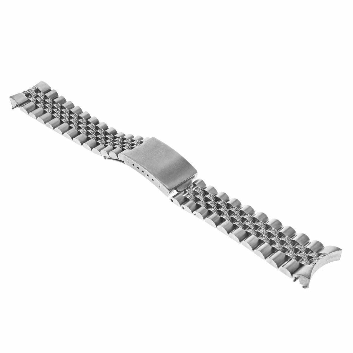 STAINLESS STEEL DIAMOND CENTER JUBILEE WATCH BAND FOR ROLEX 36MM DATEJUST 2.20CT