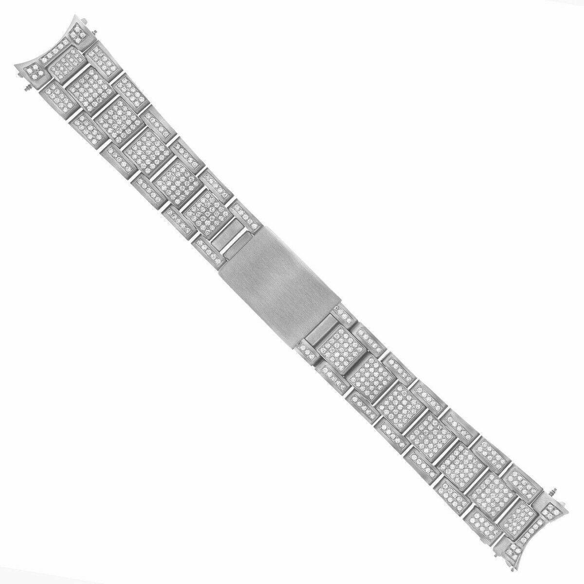 20MM NATURAL DIAMOND SS STEEL OYSTER WATCH BAND ROLEX 5.15CT 16250 16264 16610