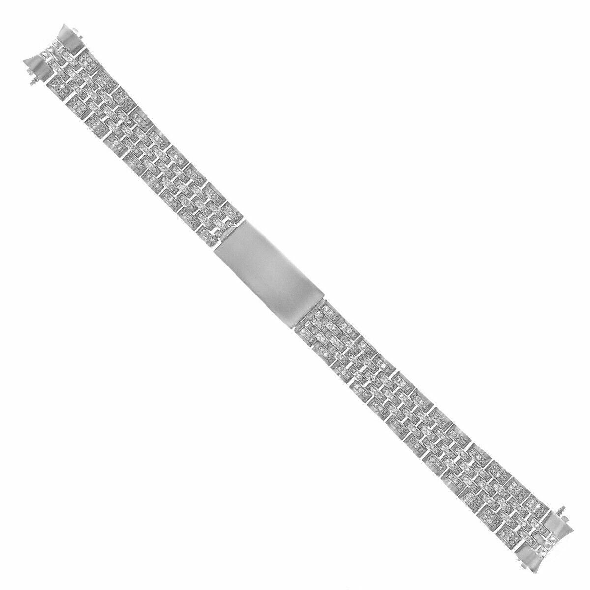 13MM STAINLESS STEEL ALL DIAMOND JUBILEE WATCH BAND FOR ROLEX DJ 26MM 3.15CT