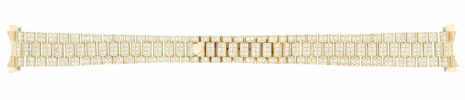 13MM 18K YELLOW GOLD ALL DIAMOND PRESIDENT WATCH BAND FOR 26MM ROLEX DATEJUST