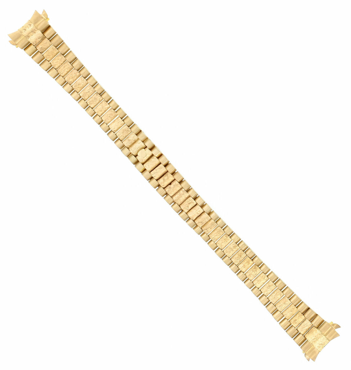 LADIES 18K YELLOW GOLD PRESIDENT WATCH BAND FOR ROLEX DATEJUST BARK CENTER FINIS