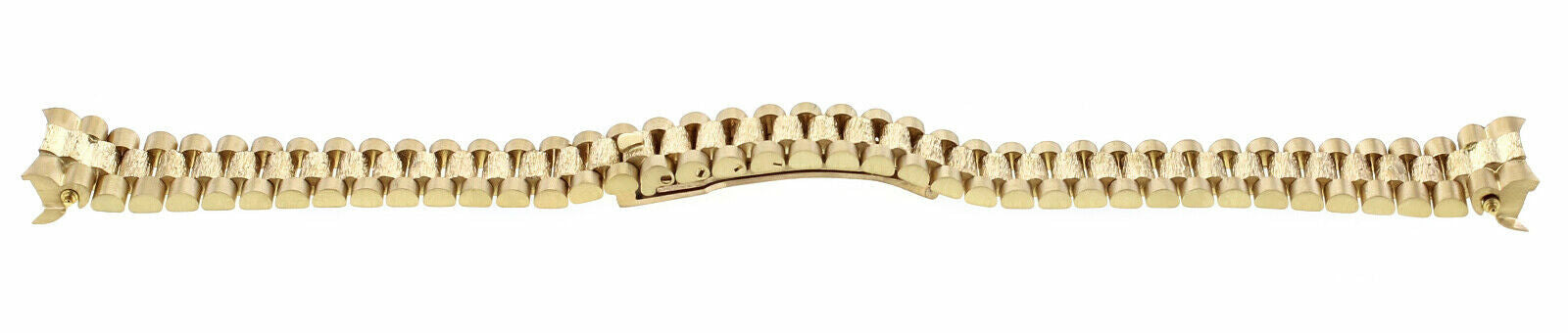 LADIES 18K YELLOW GOLD PRESIDENT WATCH BAND FOR ROLEX DATEJUST BARK CENTER FINIS