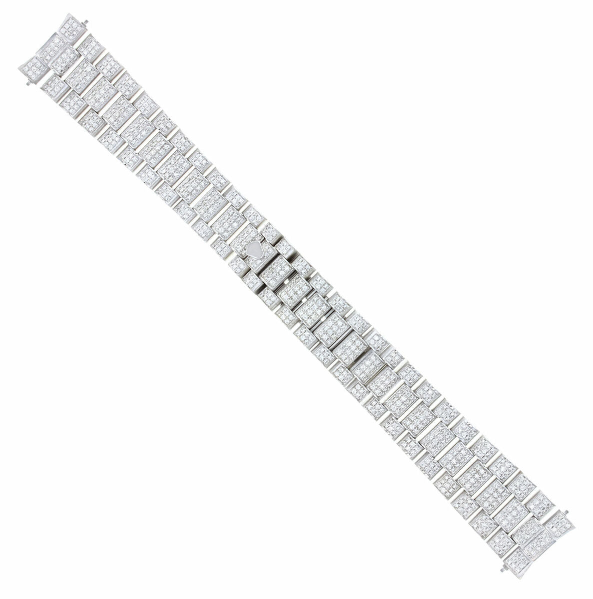 20MM 18KW PRESIDENT WATCH BAND WITH ALL DIAMOND LINKS FOR ROLEX DAY DATE 8CTS