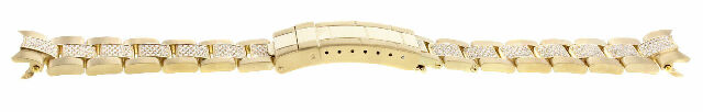 20MM 18K YELLOW OYSTER WATCH BAND FOR ROLEX SUBMARINER 16618, 16808 DC 3.75CTS