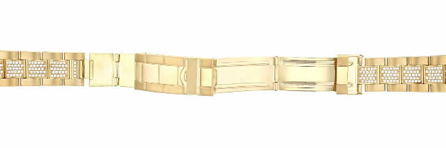 20MM 18K YELLOW OYSTER WATCH BAND FOR ROLEX SUBMARINER 16618, 16808 DC 3.75CTS