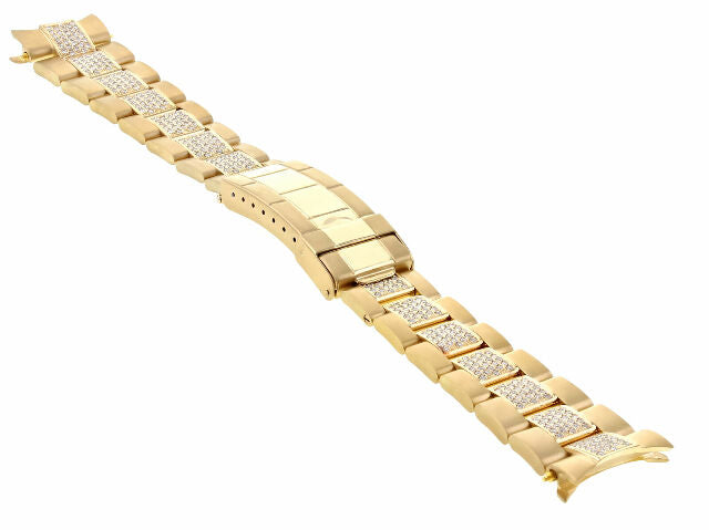 20MM 18K YELLOW OYSTER WATCH BAND FOR ROLEX SUBMARINER 16618, 16808 DC 3.75CTS