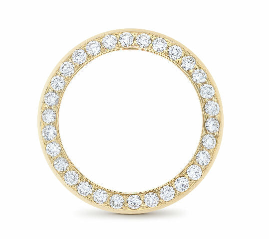 LADIES 1.65CT BEAD SET 18KY DIAMOND BEZEL FOR ROLEX DATE, DATEJUST SUPERIOR