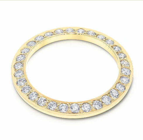LADIES 1.65CT BEAD SET 18KY DIAMOND BEZEL FOR ROLEX DATE, DATEJUST, PRESIDENT