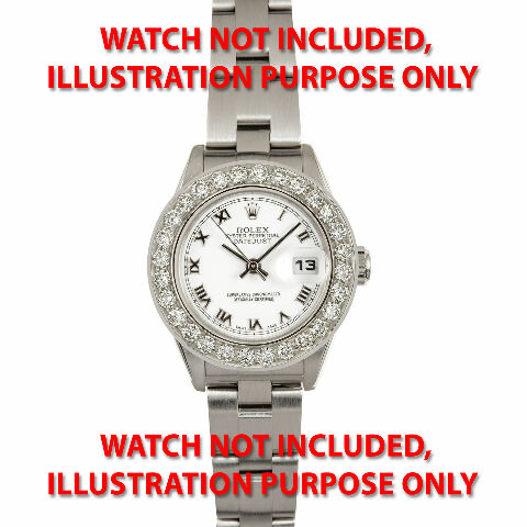LADIES 2CT BEAD SET 18KW DIAMOND BEZEL FOR 26MM ROLEX DATE, DATEJUST SUPERIOR