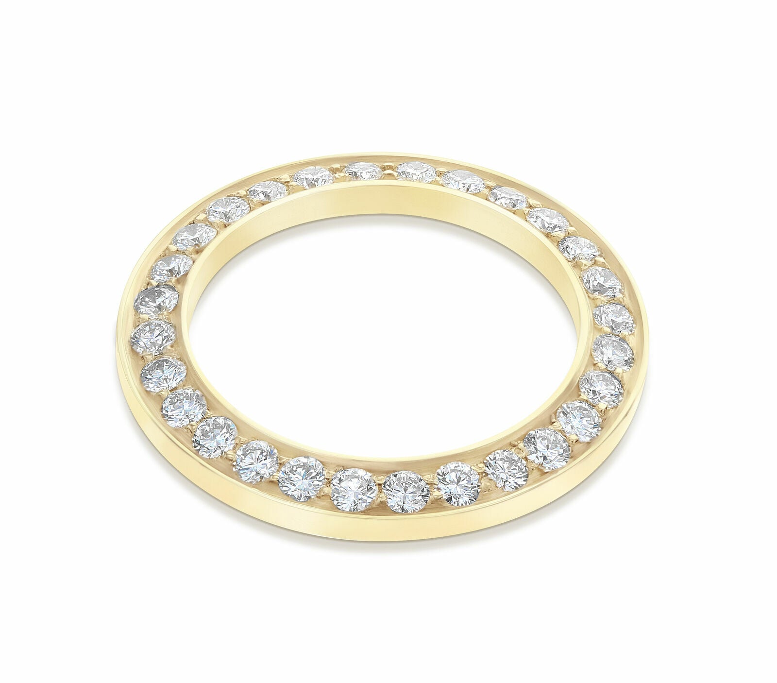LADIES 2CT BEAD SET 18KY DIAMOND BEZEL FOR ROLEX DATE, DATEJUST, PRESIDENT 26MM