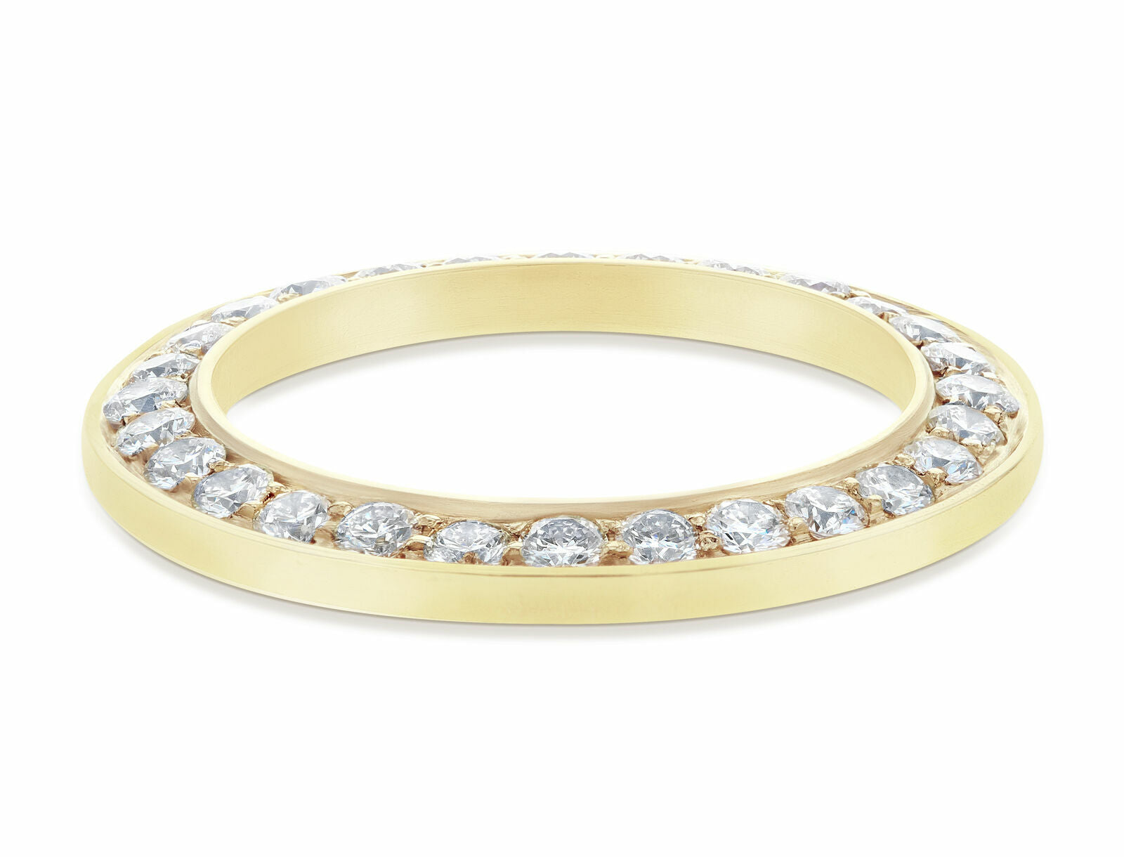LADIES 2CT BEAD SET 18KY DIAMOND BEZEL FOR ROLEX DATE, DATEJUST, PRESIDENT 26MM