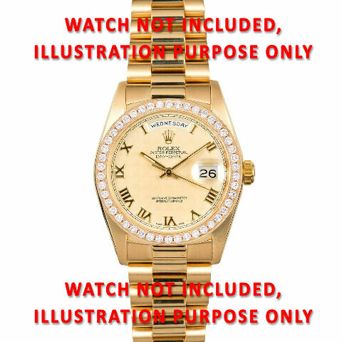 1.50CT BEAD SET DIAMOND BEZEL 18KY FOR ROLEX DATEJUST, PRESIDENT DAY DATE SUPERI