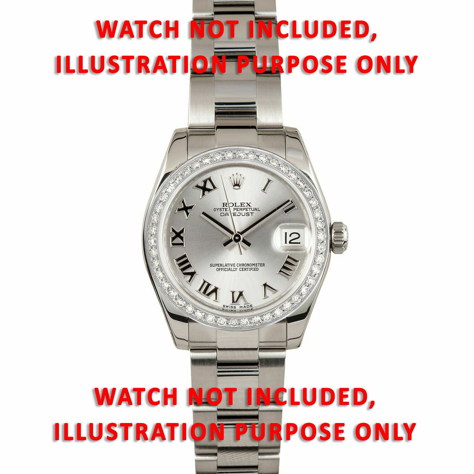 MIDISZE 1CT BEAD SET DIAMOND BEZEL 18KW FOR ROLEX 31MM DATEJUST SUPERIOR