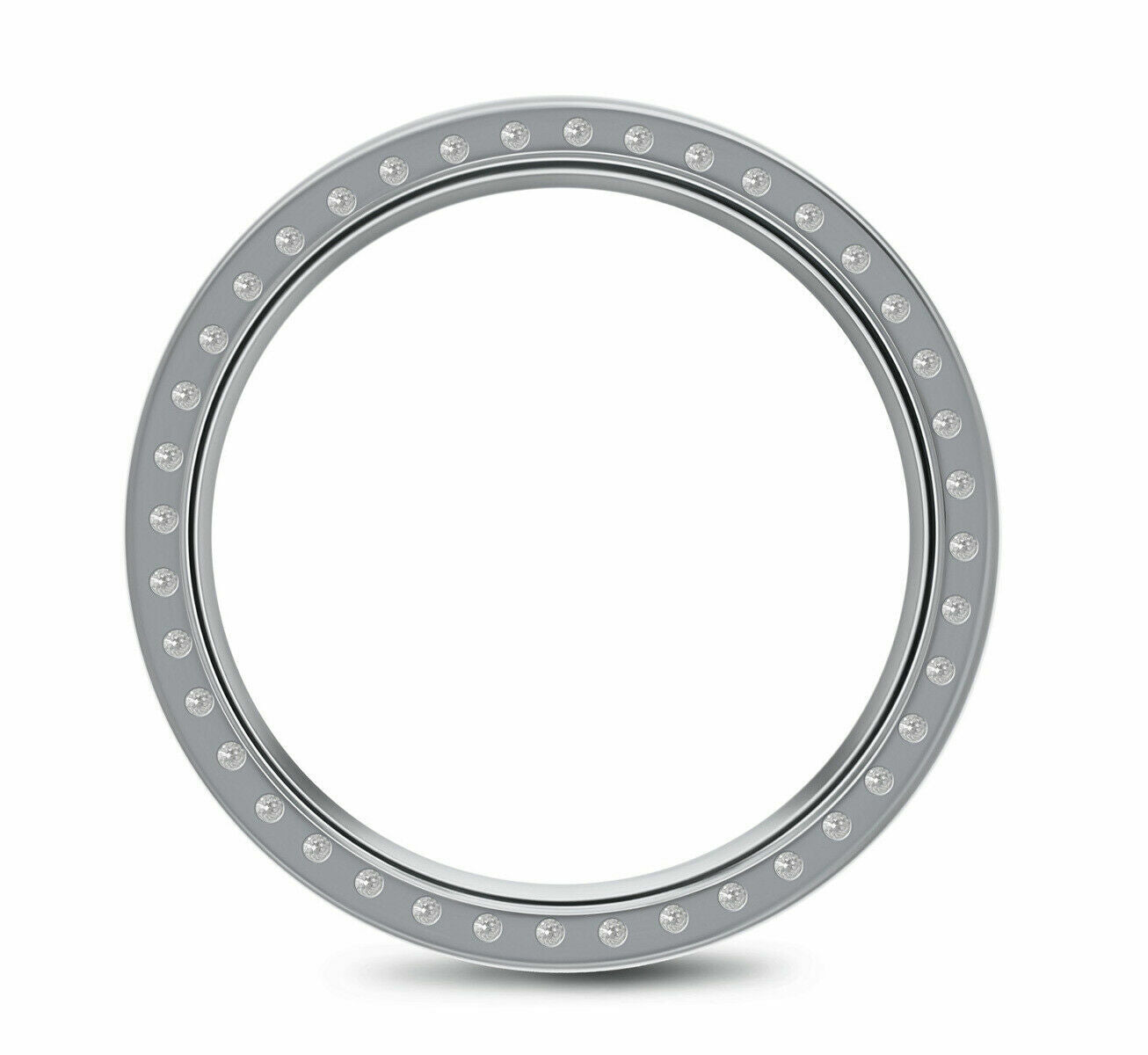 LADIES 1CT BEAD SET DIAMOND BEZEL 18KW FOR ROLEX NO DATE 24MM WATCH
