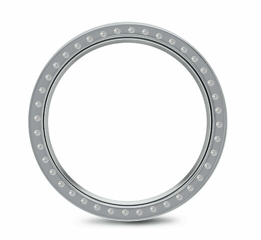 LADIES 1CT BEAD SET DIAMOND BEZEL 18KW FOR ROLEX NO DATE 24MM WATCH