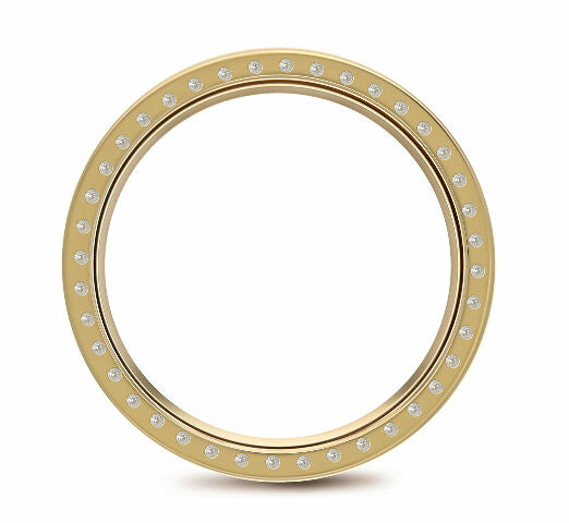 LADIES 1CT BEAD SET DIAMOND BEZEL 18KY FOR ROLEX NO DATE 24MM WATCH