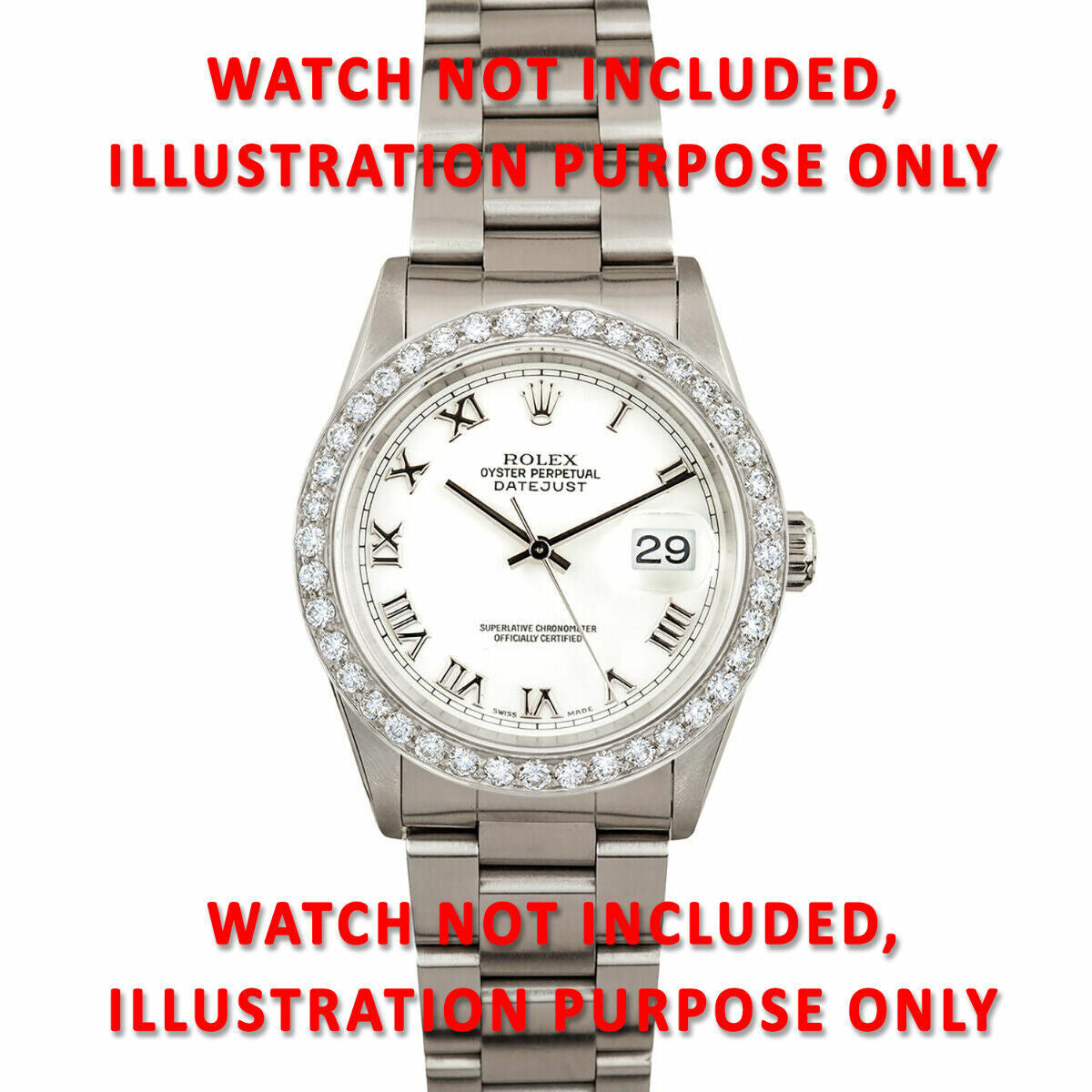2CT BEAD SET DIAMOND BEZEL 18KW FOR ROLEX PRESIDENT, DAY DATE, DATEJUST 36MM