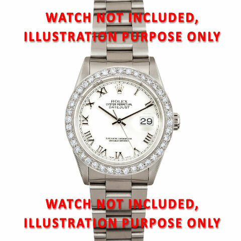2CT BEAD SET DIAMOND BEZEL 18KW FOR ROLEX PRESIDENT, DAY DATE, DATEJUST 36MM