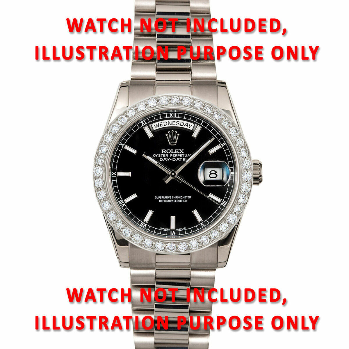 2CT BEAD SET DIAMOND BEZEL 18KW FOR ROLEX PRESIDENT, DAY DATE, DATEJUST 36MM