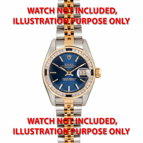 LADIES 1CT DIAMOND BEZEL 18KY FOR ROLEX DATE, DATEJUST, PRESIDENT WITH SAPPHIRES