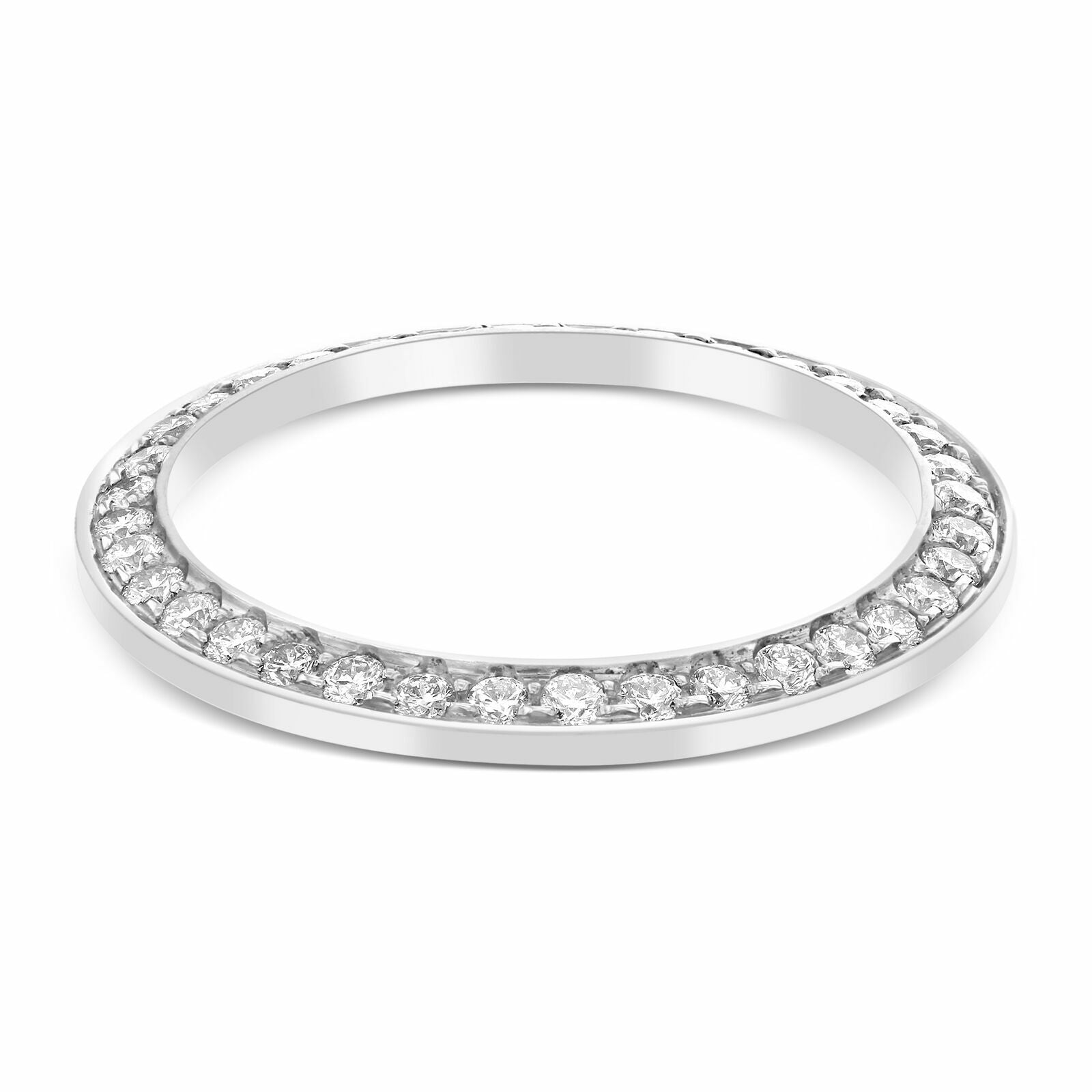 MIDSIZE 1.50CT BEAD SET PAVE SET DIAMOND BEZEL 14KW FOR ROLEX 31MM DATEJUST