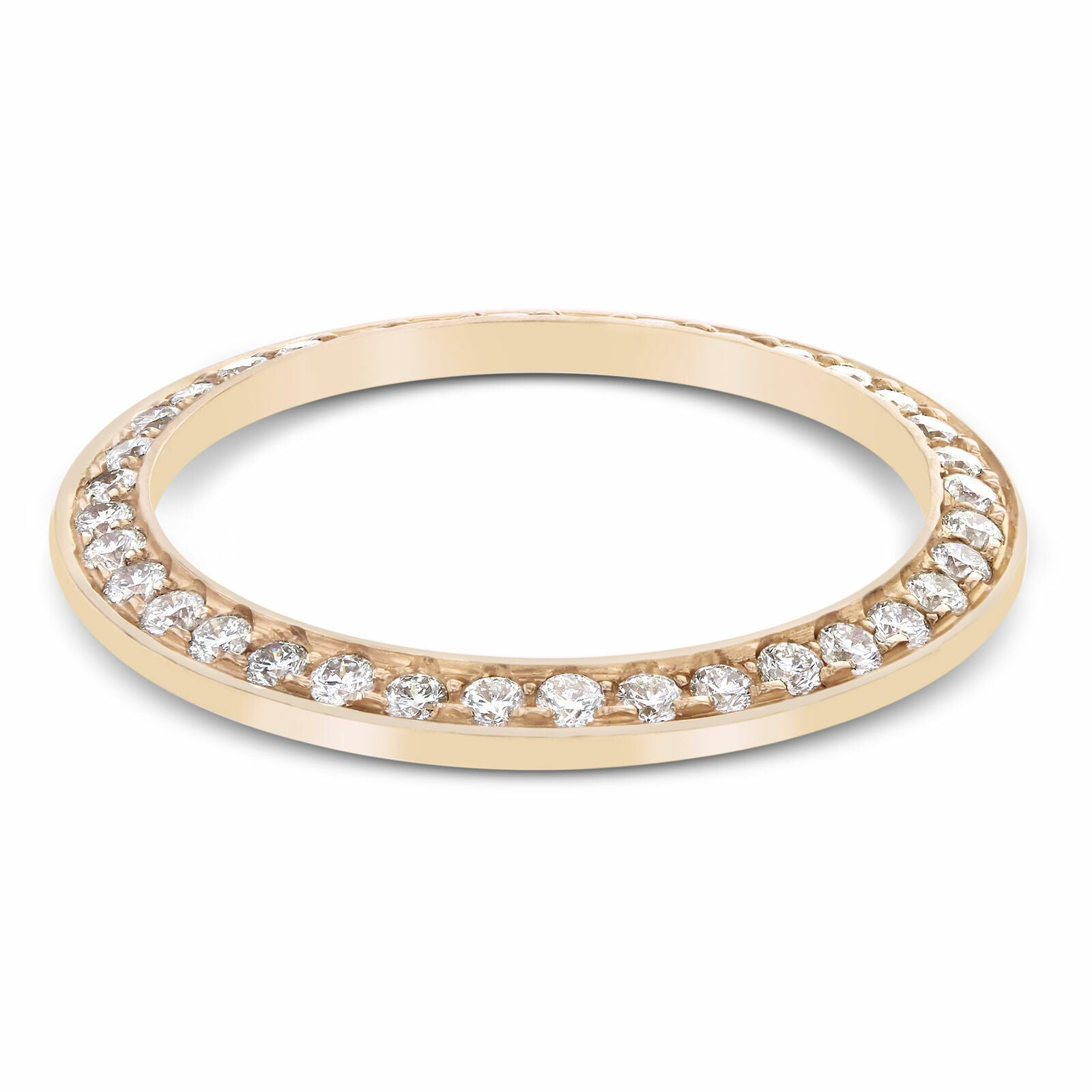 MIDSIZE GOLD 1.50CT BEAD NATURAL DIAMOND BEZEL 14K FOR ROLEX 78273 68158 68248