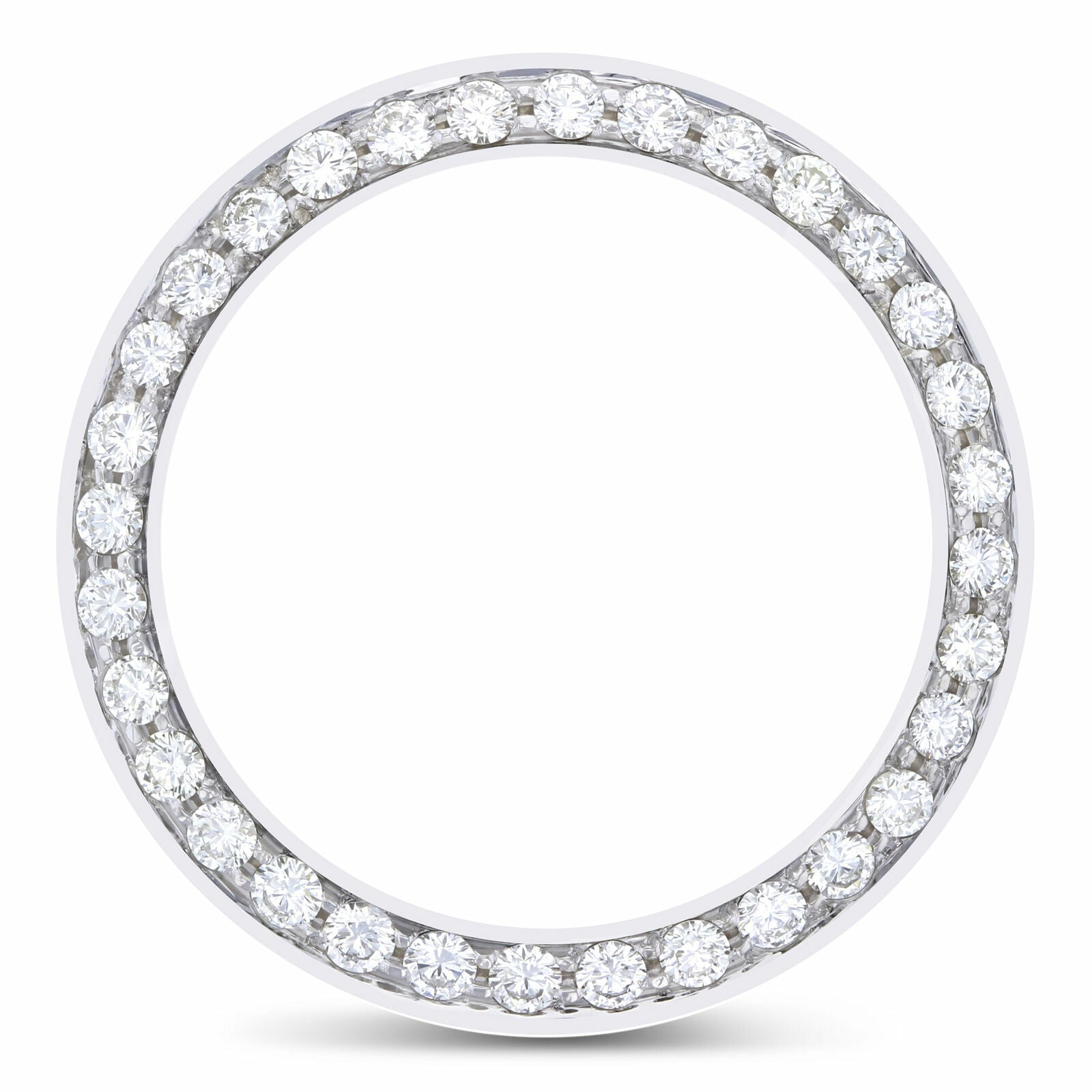 MIDSIZE 2CT BEAD SET DIAMOND BEZEL 14KW FOR ROLEX 31MM MASTERPIECE, PEARLMASTER