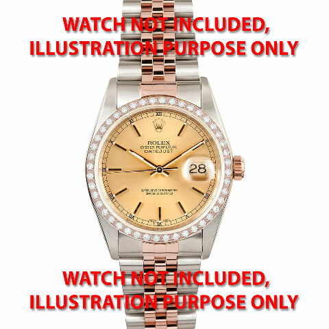 MENS 1CT BEAD SET PAVE DIAMOND BEZEL FOR ROLEX DATEJUST, PRESIDENT ROSE GOLD