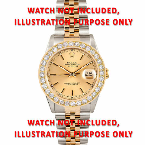4CT PAVE BEAD SET DIAMOND BEZEL 14K YELLOW FOR ROLEX DATEJUST, PRESIDENT WATCH
