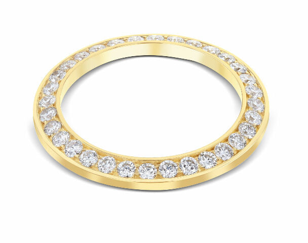 4CT PAVE BEAD SET DIAMOND BEZEL 14K YELLOW FOR ROLEX DATEJUST, PRESIDENT WATCH
