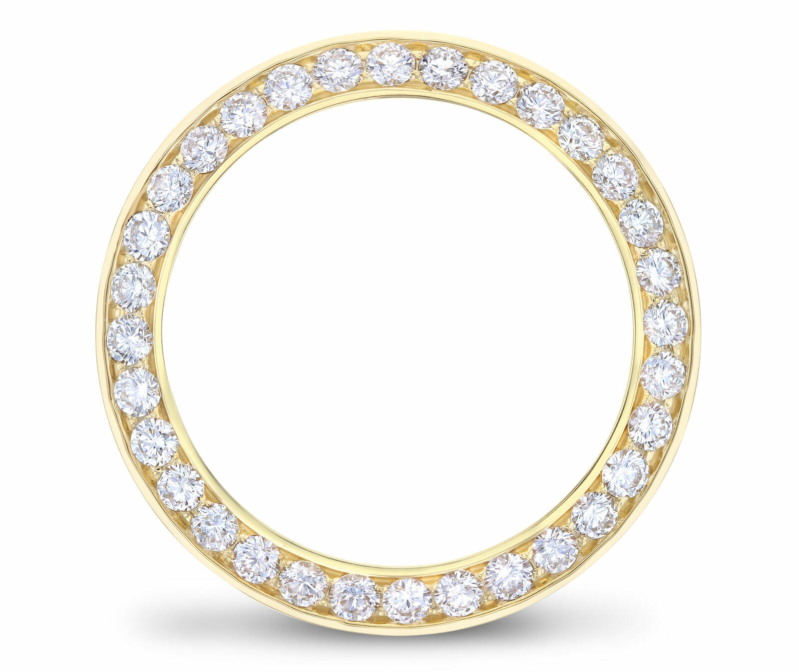 4CT PAVE BEAD SET DIAMOND BEZEL 14K YELLOW FOR ROLEX DATEJUST, PRESIDENT WATCH