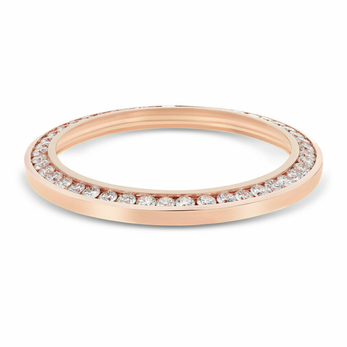 3.15CT CHANNEL DIAMOND BEZEL FOR ROLEX DATEJUST 2 41MM ROSE GOLD 116301, 116331
