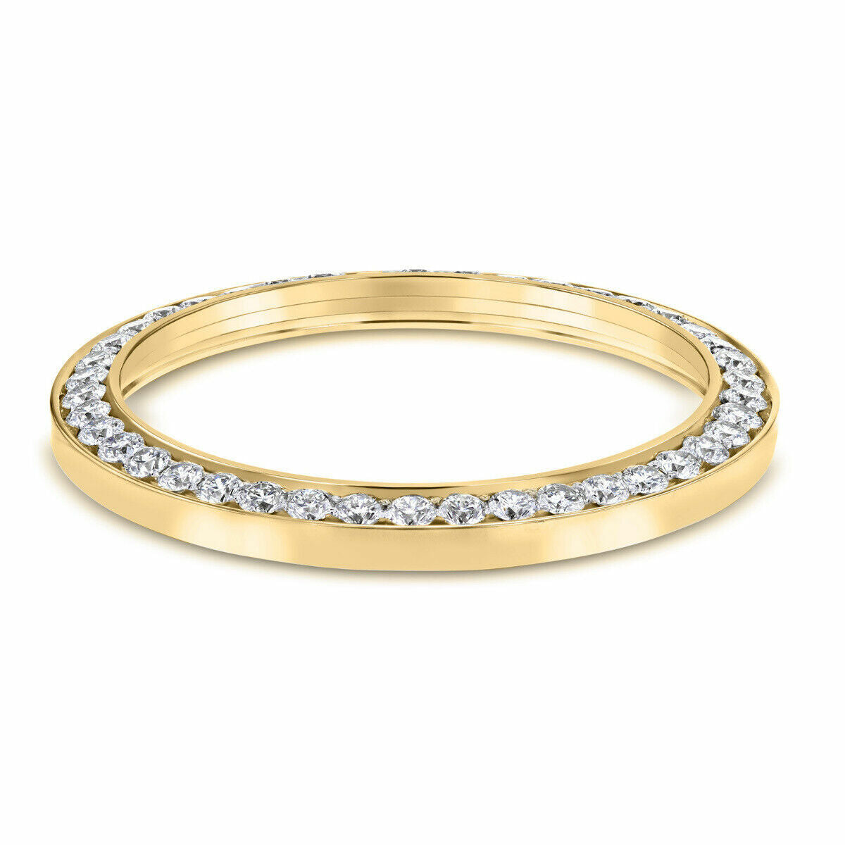 3CT PAVE BEAD SET DIAMOND BEZEL 18KY FOR ROLEX DATEJUST 2 41MM 116303, 116333