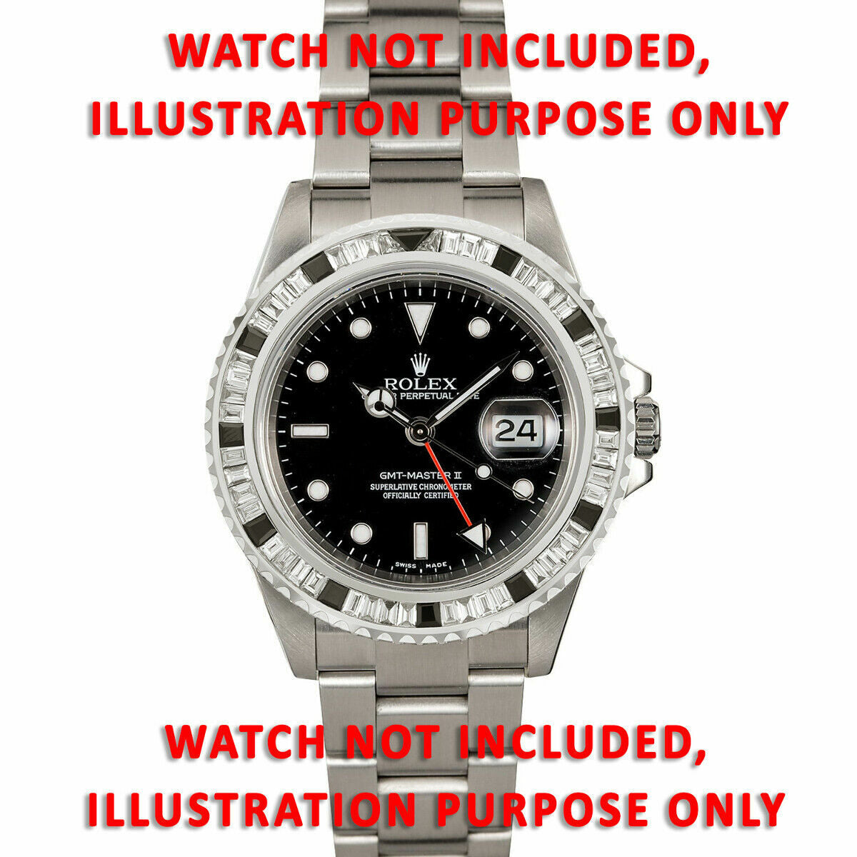 MENS 5.50CT BLACK ONYX AND DIAMOND BEZEL FOR ROLEX SUBMARINER, GMT MASTER 2