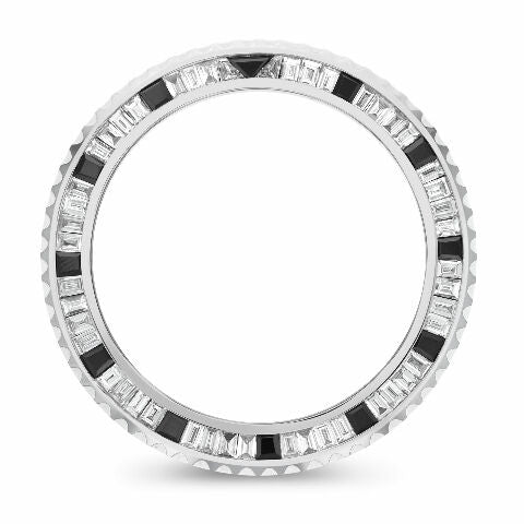 MENS 5.50CT BLACK ONYX AND DIAMOND BEZEL FOR ROLEX SUBMARINER, GMT MASTER 2