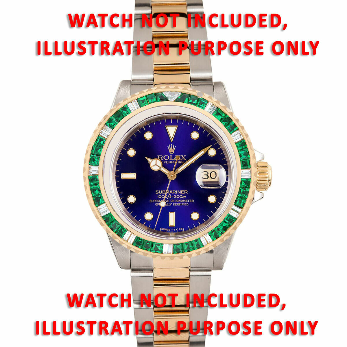 EMERALD & NATURAL DIAMOND BEZEL SPORT MODEL ROLEX SUBMARINER 16610LV 16613 16618