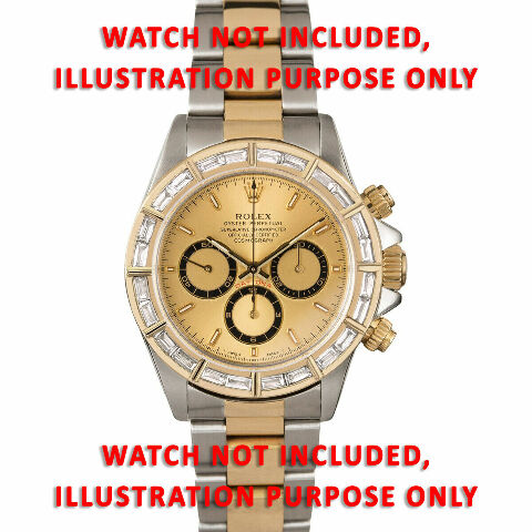 3.75CT 18KY BAGUETTE DIAMOND BEZEL FOR ROLEX DAYTONA 16523, 16518, 16528, 16568