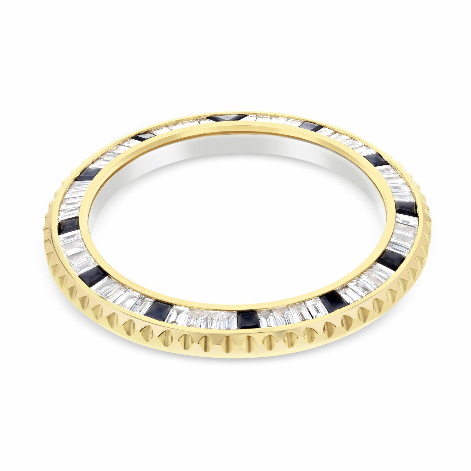 MENS 5.50CT BLACK ONYX AND DIAMOND BEZEL FOR ROLEX SUBMARINER, GMT MASTER 2 18KY