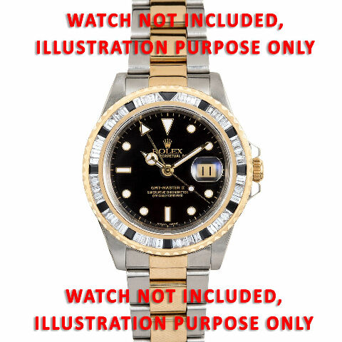 MENS 5.50CT BLACK ONYX AND DIAMOND BEZEL FOR ROLEX SUBMARINER, GMT MASTER 2 18KY