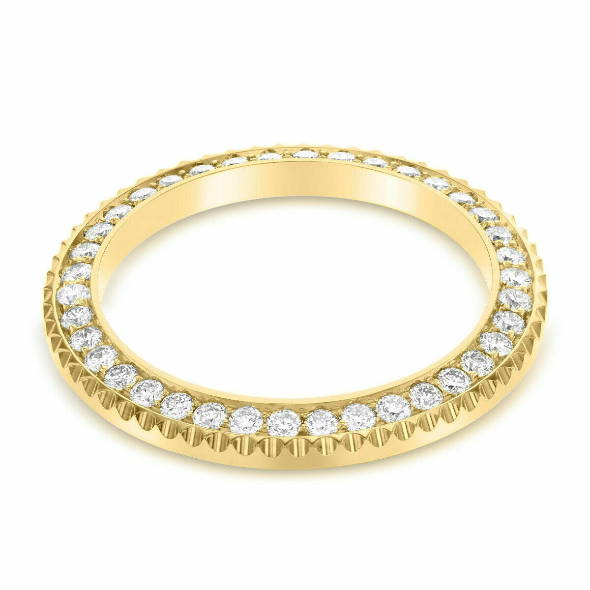 40MM 3CT BEAD SET DIAMOND BEZEL 18KY FOR ROLEX SUBMARINER, GMT MASTER 2 RIDGE