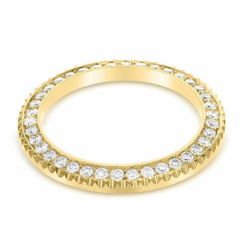 40MM 3CT BEAD SET DIAMOND BEZEL 18KY FOR ROLEX SUBMARINER, GMT MASTER 2 RIDGE