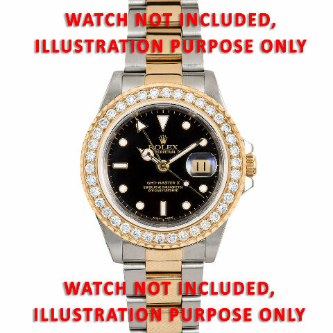 40MM 3CT BEAD SET DIAMOND BEZEL 18KY FOR ROLEX SUBMARINER, GMT MASTER 2 RIDGE