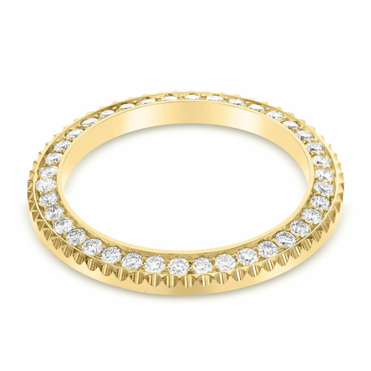 40MM 3CT BEAD SET DIAMOND BEZEL 18KY FOR ROLEX SUBMARINER, GMT MASTER 2 RIDGE