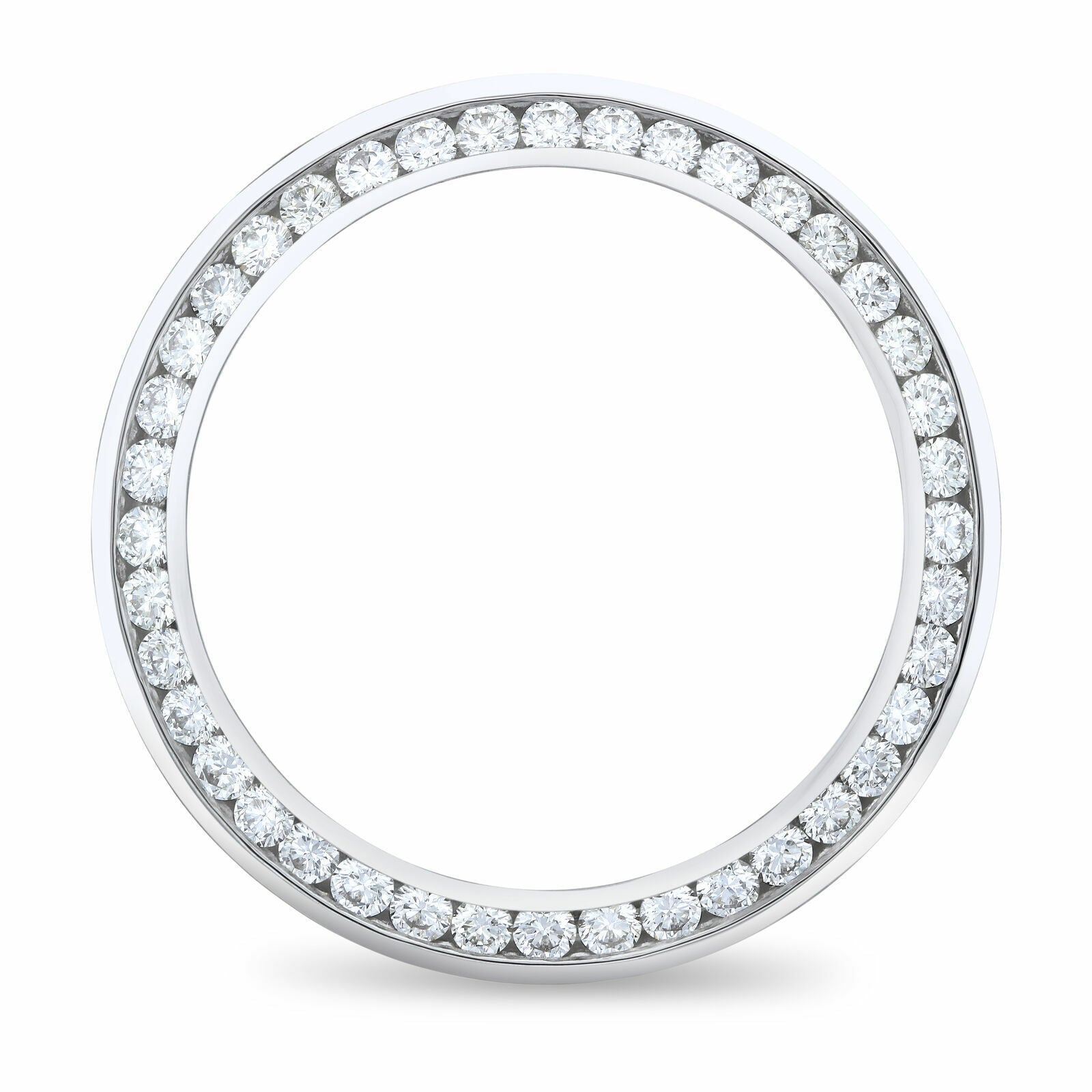 DIAMOND BEZEL FOR ROLEX YACHTMASTER, THUNDERBIRD, TURN O GRAPH 3CT WHITE GOLD