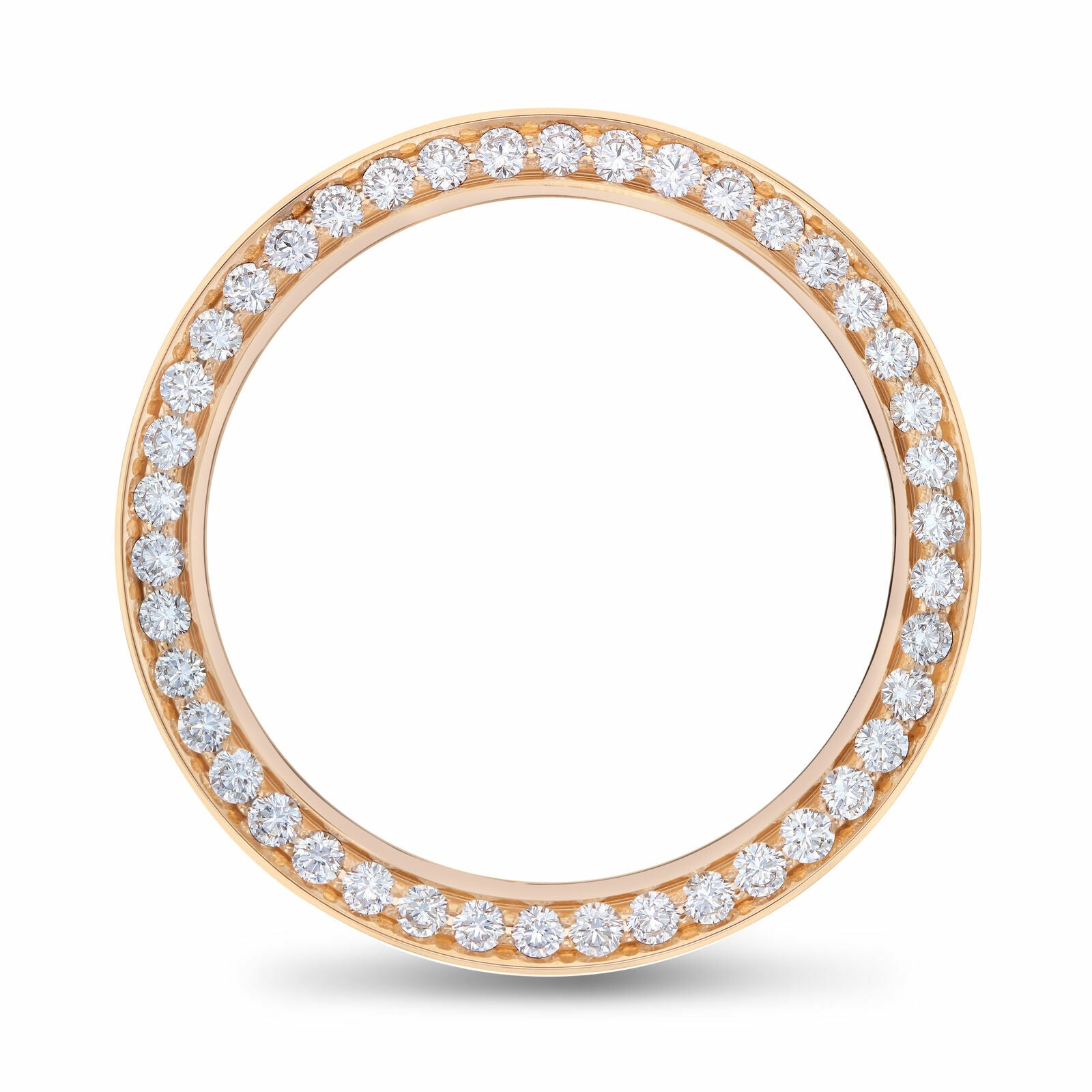 3CT PAVE BEAD SET DIAMOND BEZEL FOR ROLEX DATEJUST 41MM 126301, 126331 18K ROSE