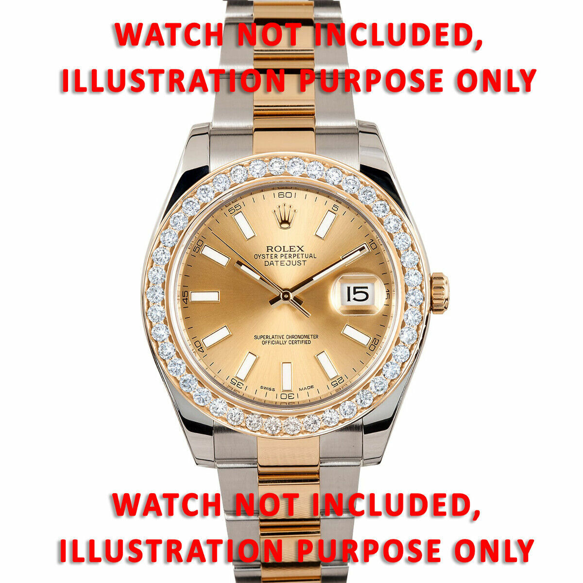 3CT 18K BEAD SET 18K YELLOW DIAMOND BEZEL FOR ROLEX DATEJUST 41MM 126303, 126333