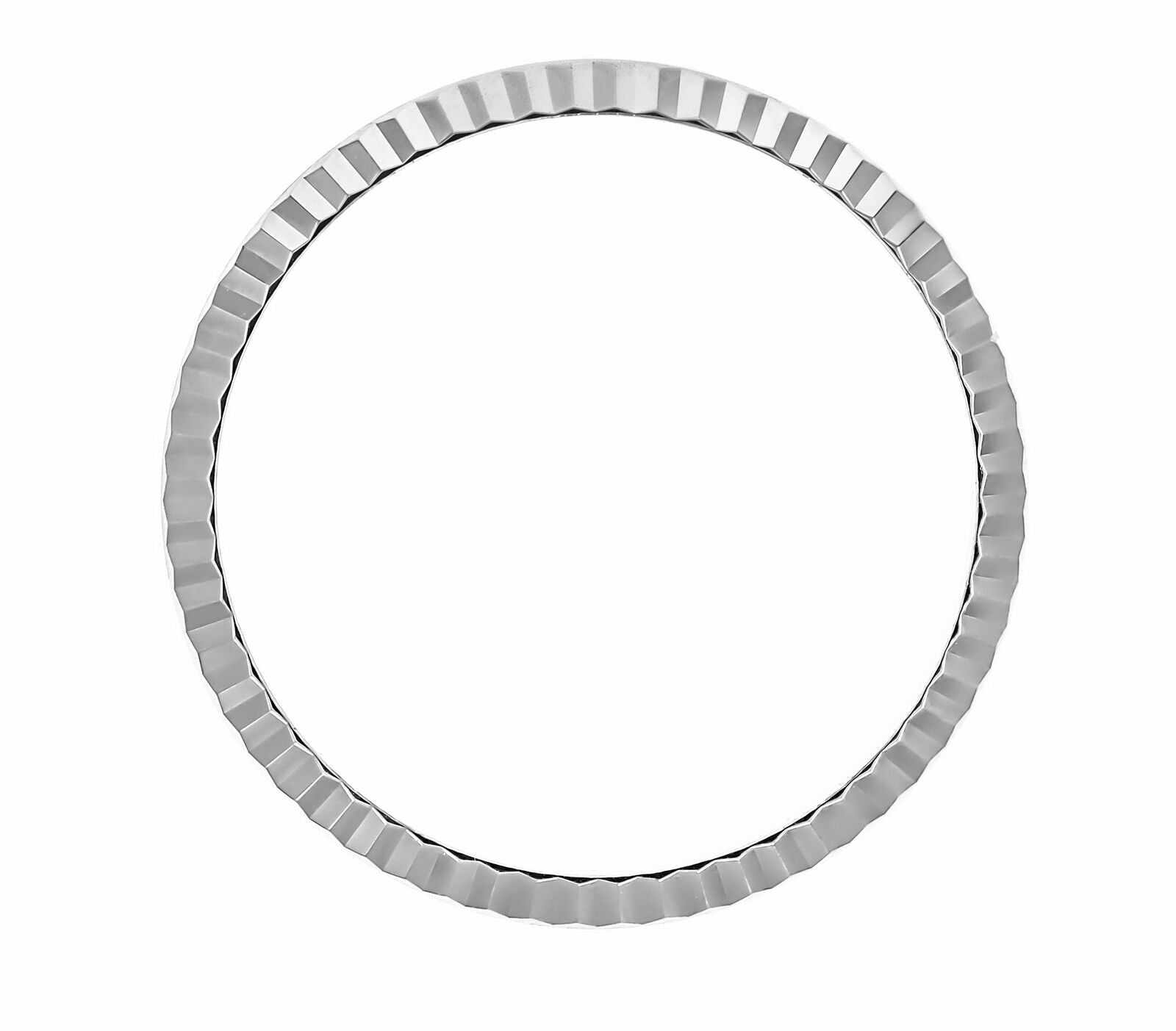 LADIES 14KW GOLD FLUTED BEZEL WATCH PART FOR ROLEX NO DATE 24MM