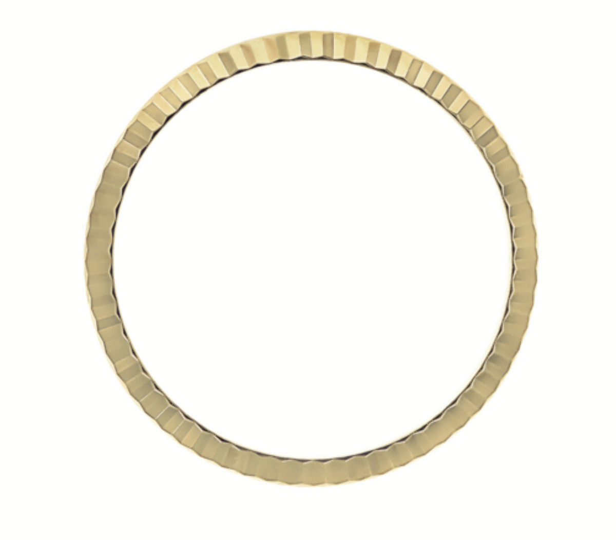 LADIES 14KY GOLD FLUTED BEZEL WATCH PART FOR ROLEX NO DATE 24MM